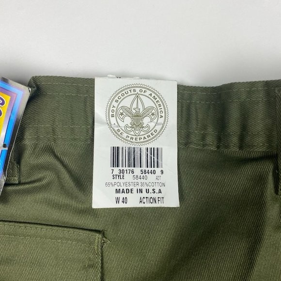 NEW Vintage Boy Scout of American Cargo Shorts Mens Size 40 Green Elastic Waist - Picture 5 of 11